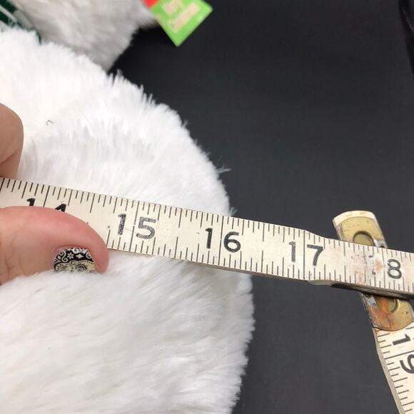 Large 30 in White Polar Bear with Scarf & Piece of Candy Green & White NWT - Picture 10 of 11